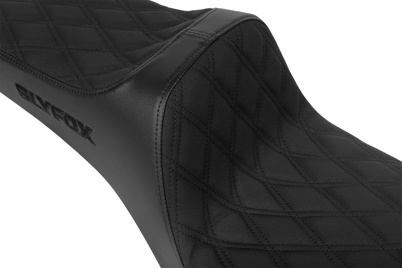 Slyfox High Noon Seat - Double Diamond - Black Logo - Black Stitch - FXD '96-'03