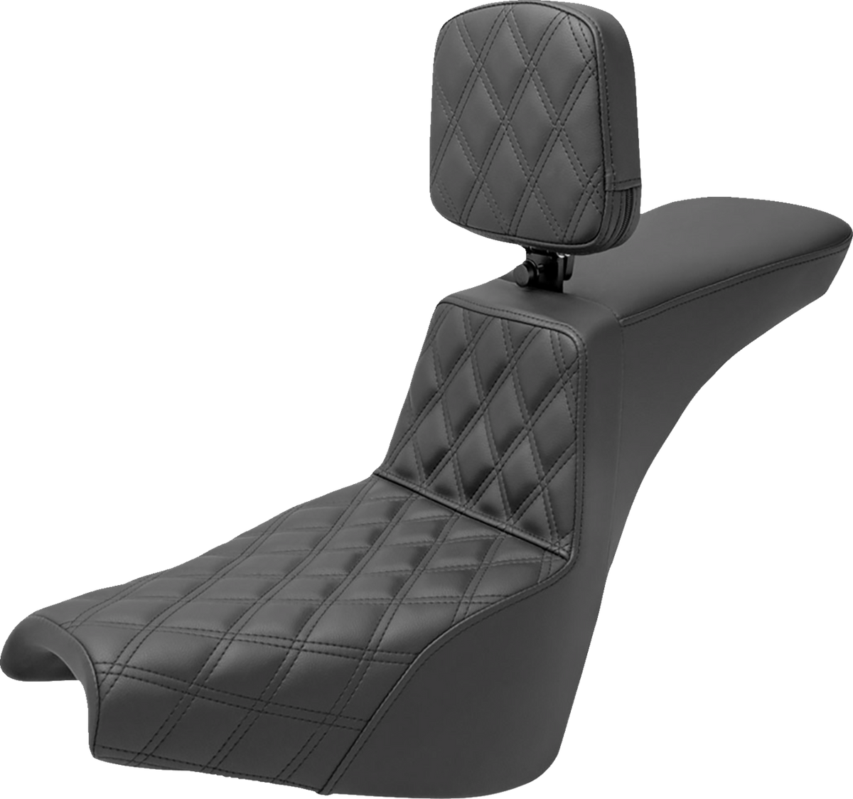 Saddlemen Tour Step-Up Seat - Rider Backrest - Front Lattice Stitch - FXBB/FXST '18-'24