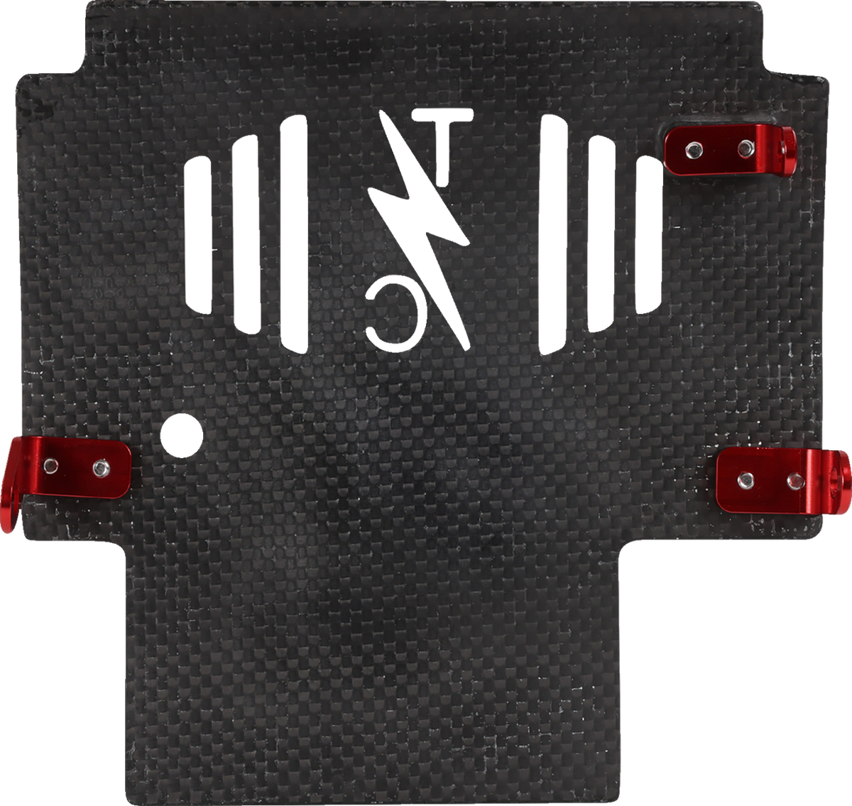 Thrashin Supply CO. Skid Plate - Carbon Fiber/Forged - With Red Brackets - FLHX/FLTRX
