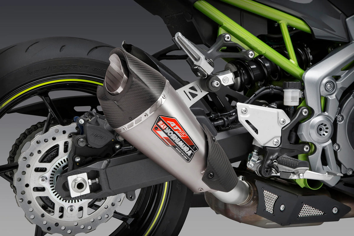Yoshimura Z900 17-24 AT2 Stainless Slip-On Exhaust, W/ Stainless Muffler