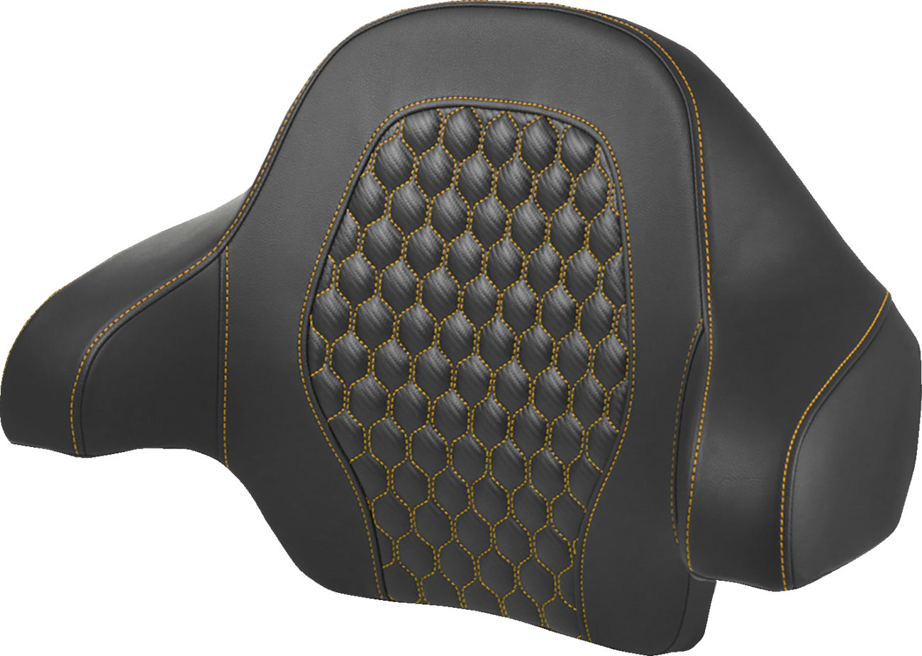Saddlemen Tour Pack Backrest Pad - Honeycomb - Gold Stitching - FL '14-'24