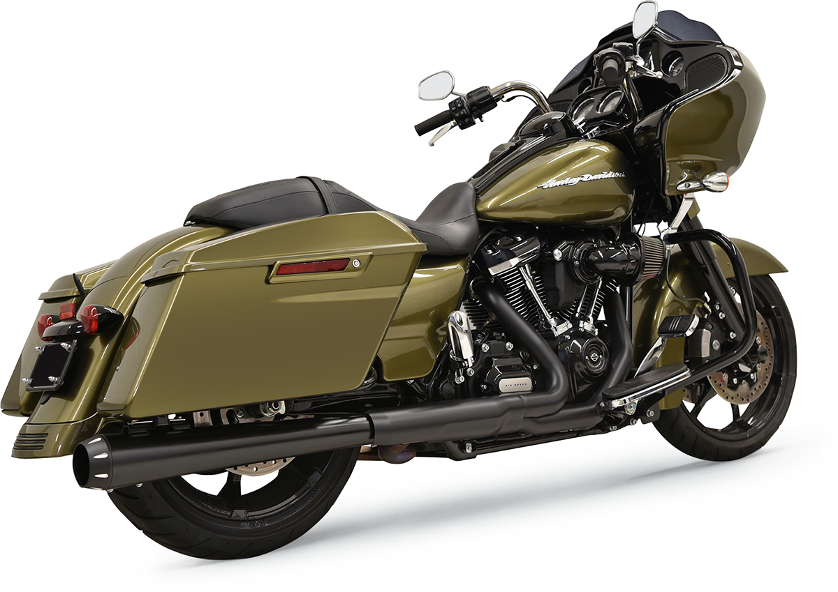 Bassani Xhaust 2-Into-1 Crossover Eliminator With 4"DNT® Slip-On Muffler - Black - Megaphone