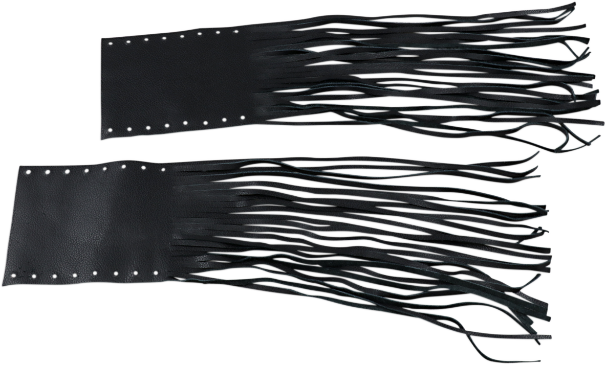 Drag Specialties Seats Fringed Leather Grip Covers - Rubber Grip