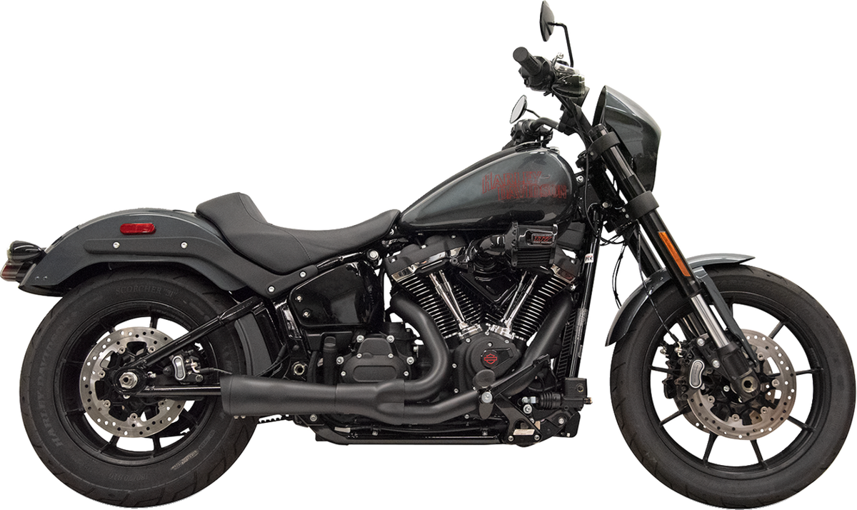 Bassani Xhaust 2-Into-1 The Ripper Exhaust System With Megaphone Muffler - Short - Black - M8 Softail