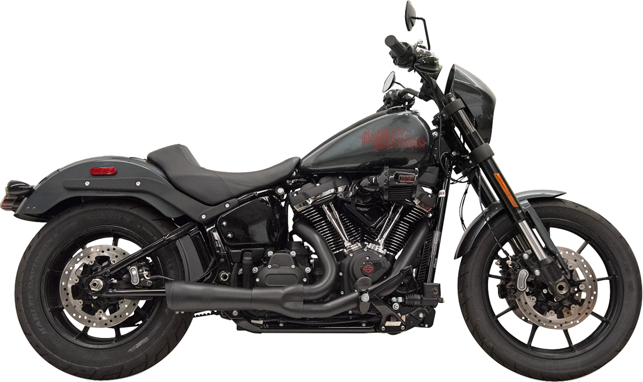 Bassani Xhaust 2-Into-1 The Ripper Exhaust System With Megaphone Muffler - Short - Black - M8 Softail