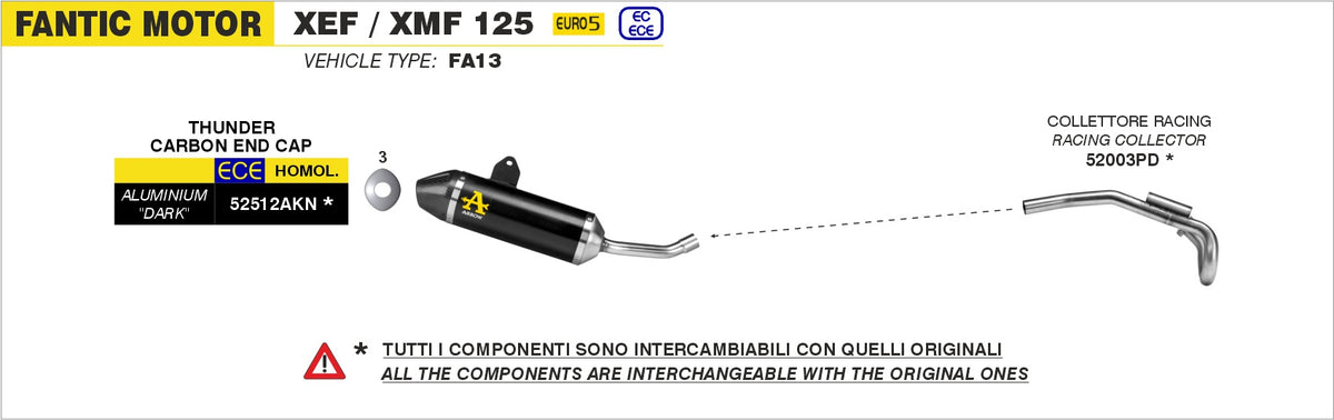 52512AKN Thunder Aluminium Dark Slip On With Carbon End Cap
