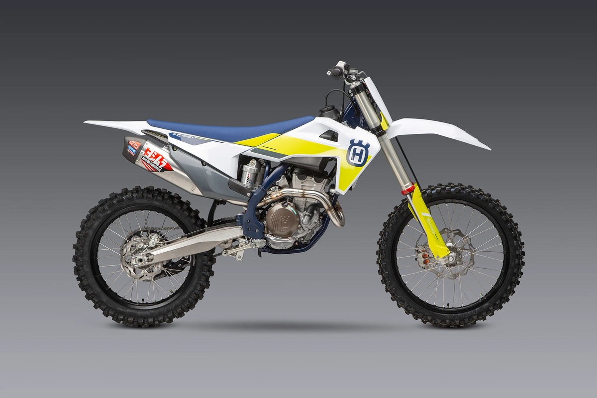 Yoshimura KTM/HUSQ 250/350 19-22 / GAS GAS MC 250F RS-12 Stainless Full Exhaust, W/ Aluminum Muffler