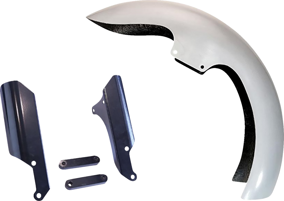 Paul Yaffe Bagger Nation Sport Front Fender - 19" Wheel - Black Inverted Fork Adapter - HD Softail
