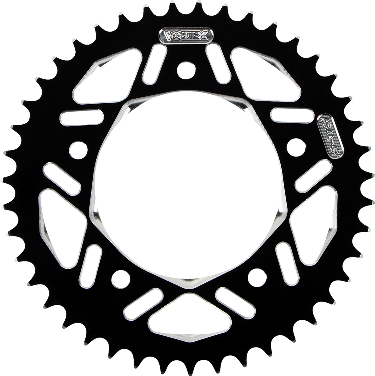Vortex Aluminum Sprocket - Black - Rear - 43 Tooth