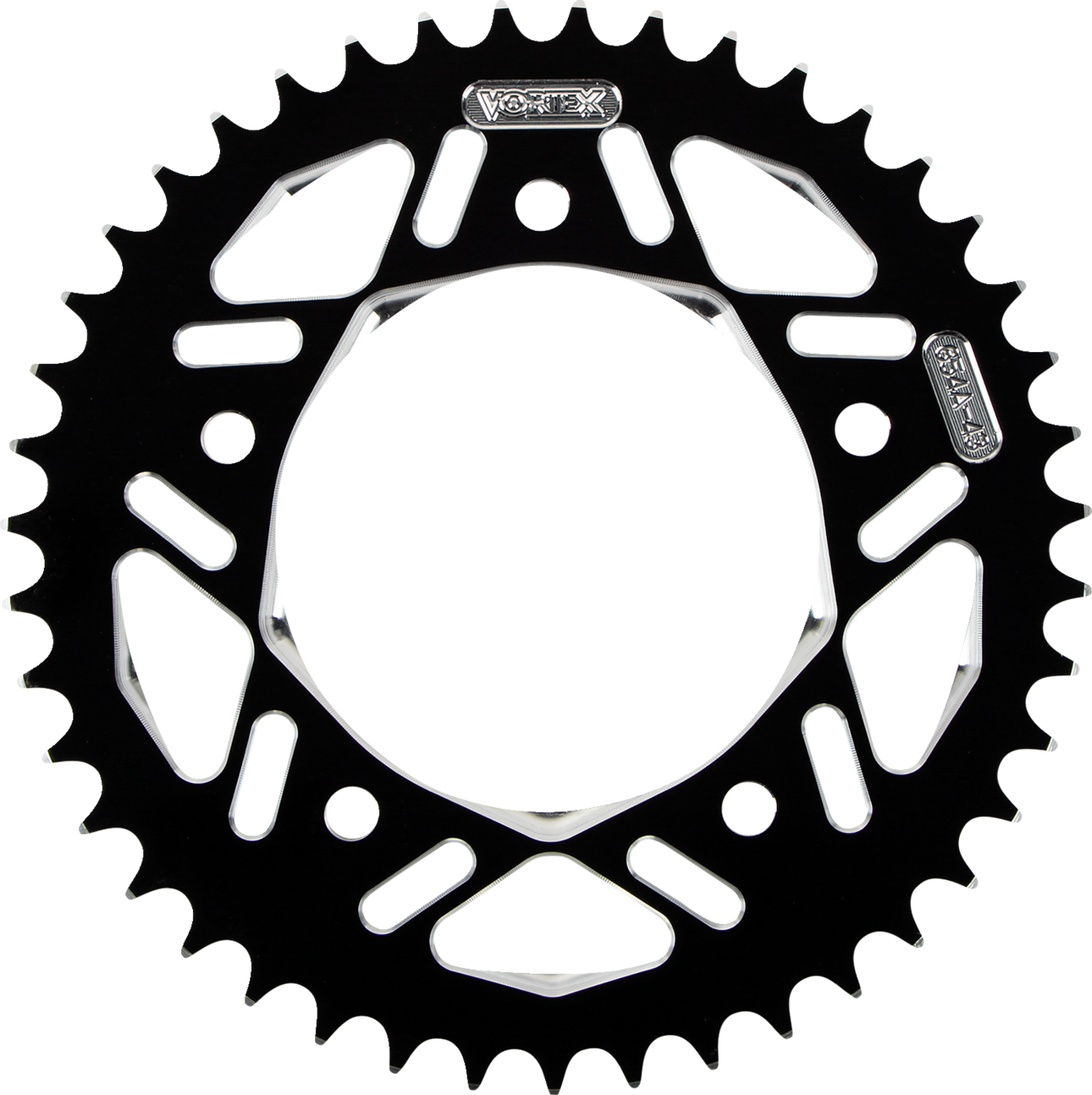 Vortex Aluminum Sprocket - Black - Rear - 43 Tooth