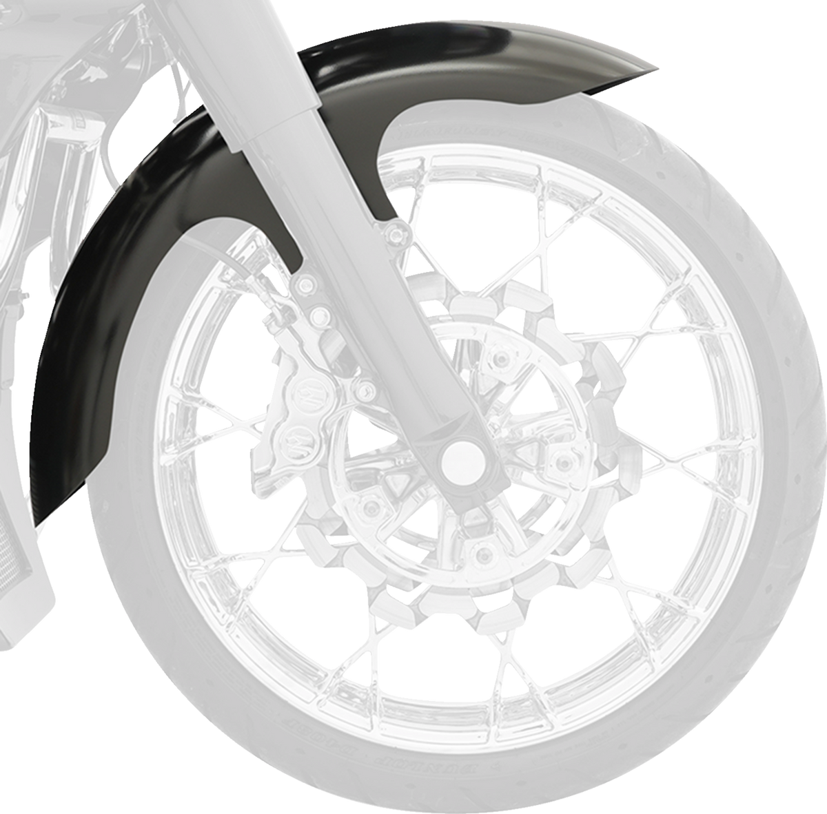 Klock Werks Henry Front Fender - Black - 16"-19" - HD Touring/Trike