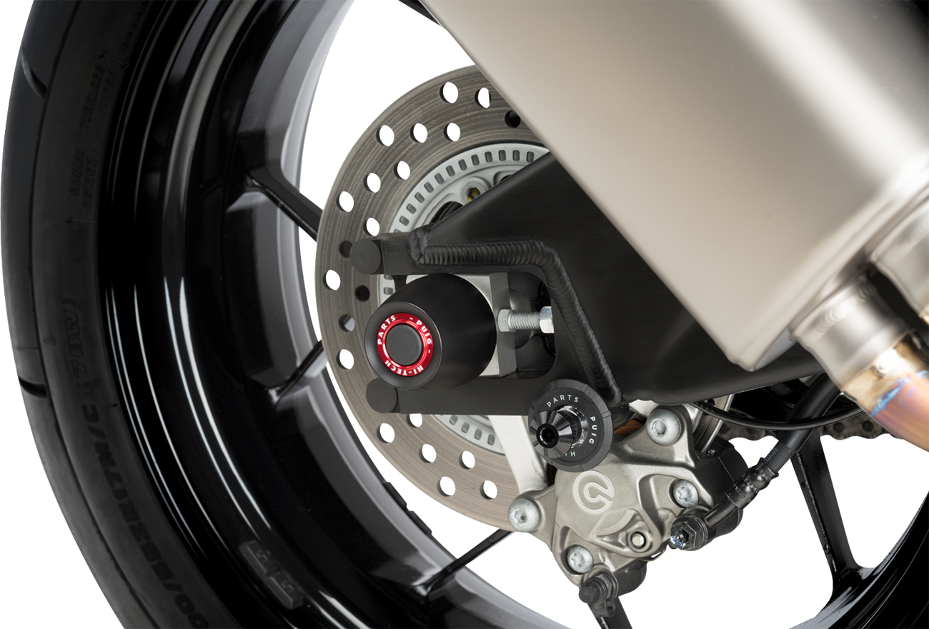 PUIG HI-Tech Parts Axle Sliders - Rear - Black - Pair - Honda CBR Fireblade
