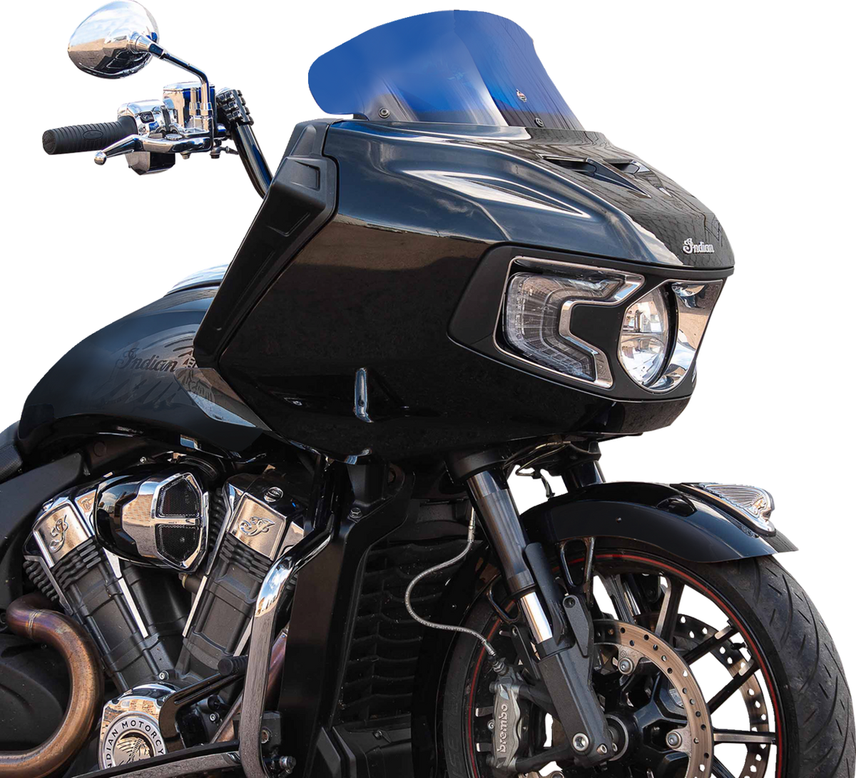 Klock Werks Kolor Flare™ Windshield - 8" - Blue - Indian