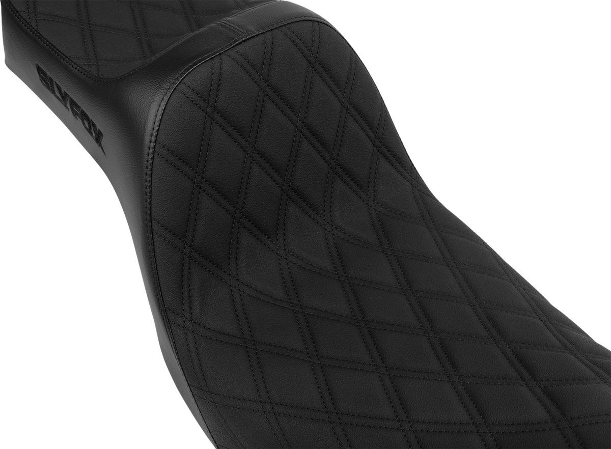 Slyfox High Noon Seat - Double Diamond - Black Logo - Black Stitch - FXD/FLD '06-'17