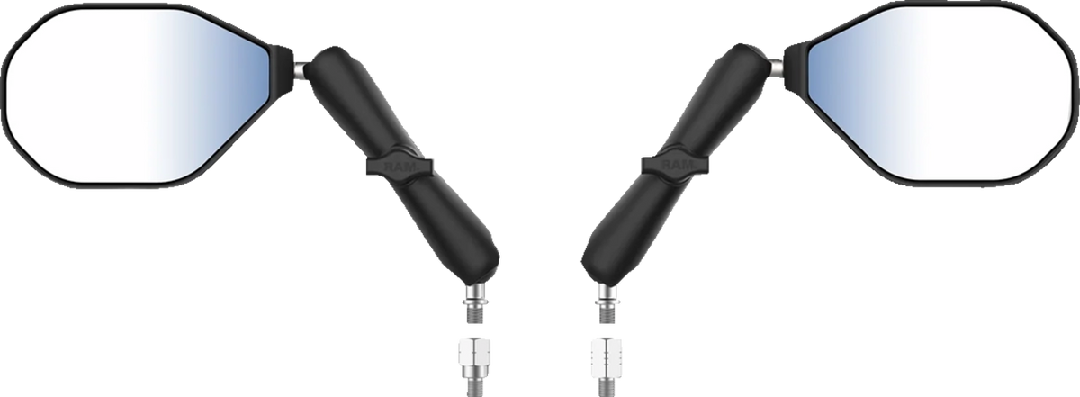 RAM Mounts Tough-Mirror™ - Side View - Oval - Black - Left/Right - Long Arm