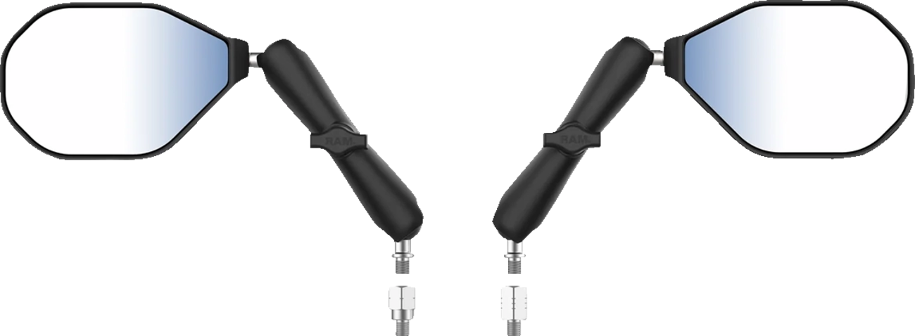 RAM Mounts Tough-Mirror™ - Side View - Oval - Black - Left/Right - Long Arm
