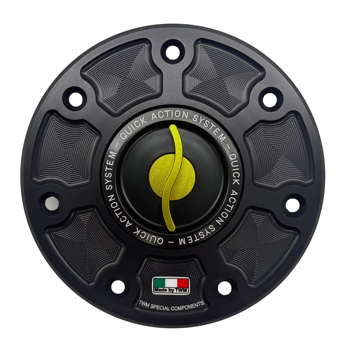 TWM CNC Aluminum Gas Cap / Fuel Cap with Gold Center Cap for Kawasaki Motorcycles