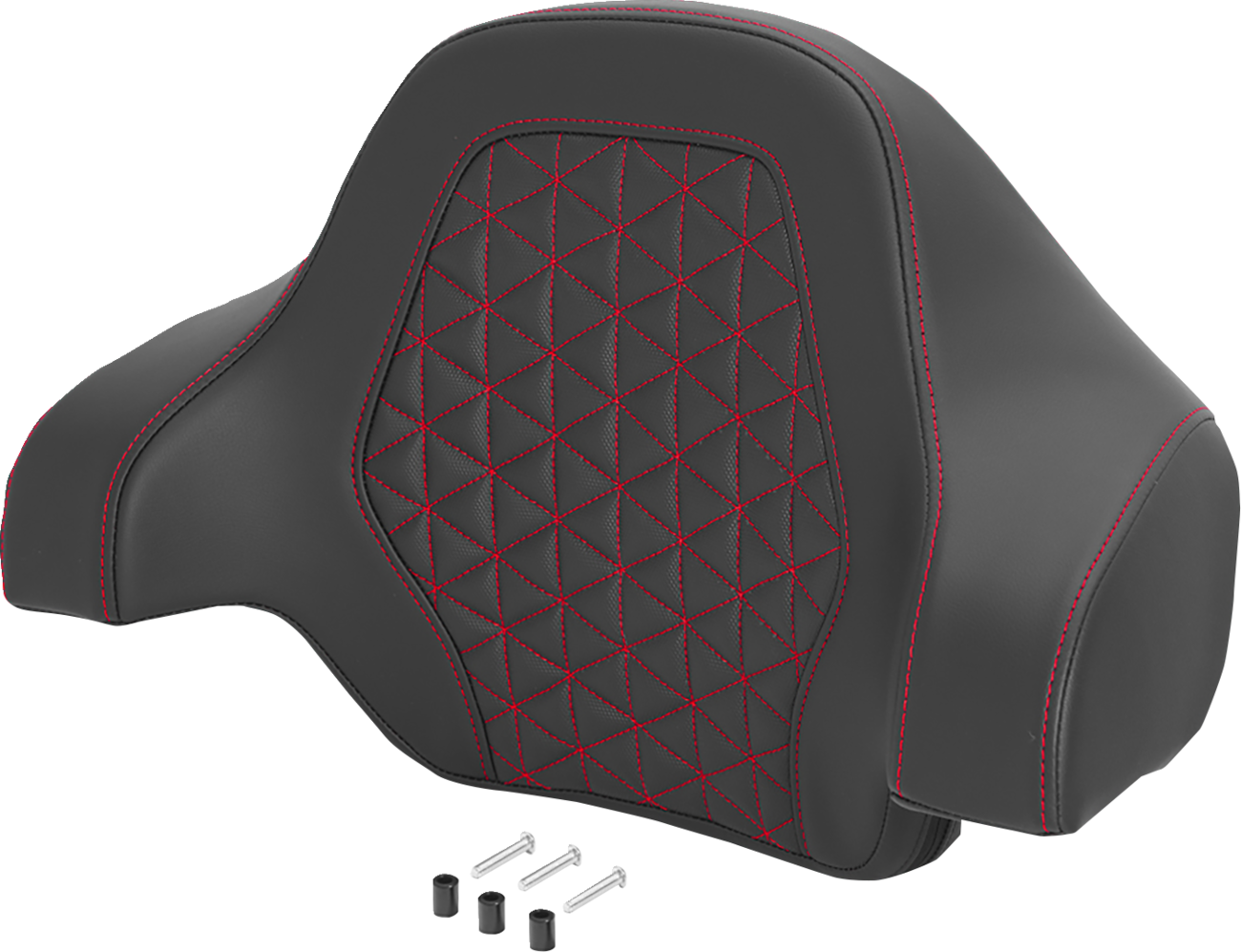 Saddlemen Deluxe Tour Pack Sissy Bar Pad - Black / Red / Gripper / Red Stitching