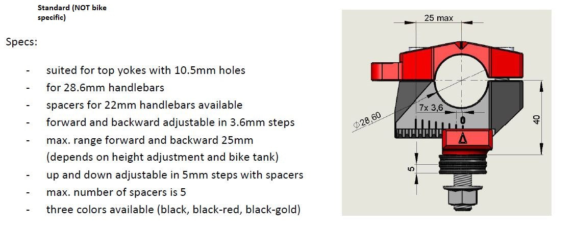 Gilles Tooling 2DGT Adjustable Handlebar Brackets With ABK-01 Black