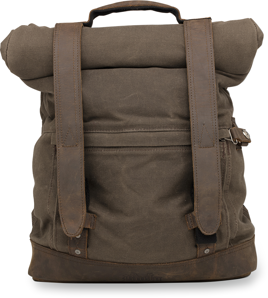 Burly Brand Roll Top Backpack - Dark Oak