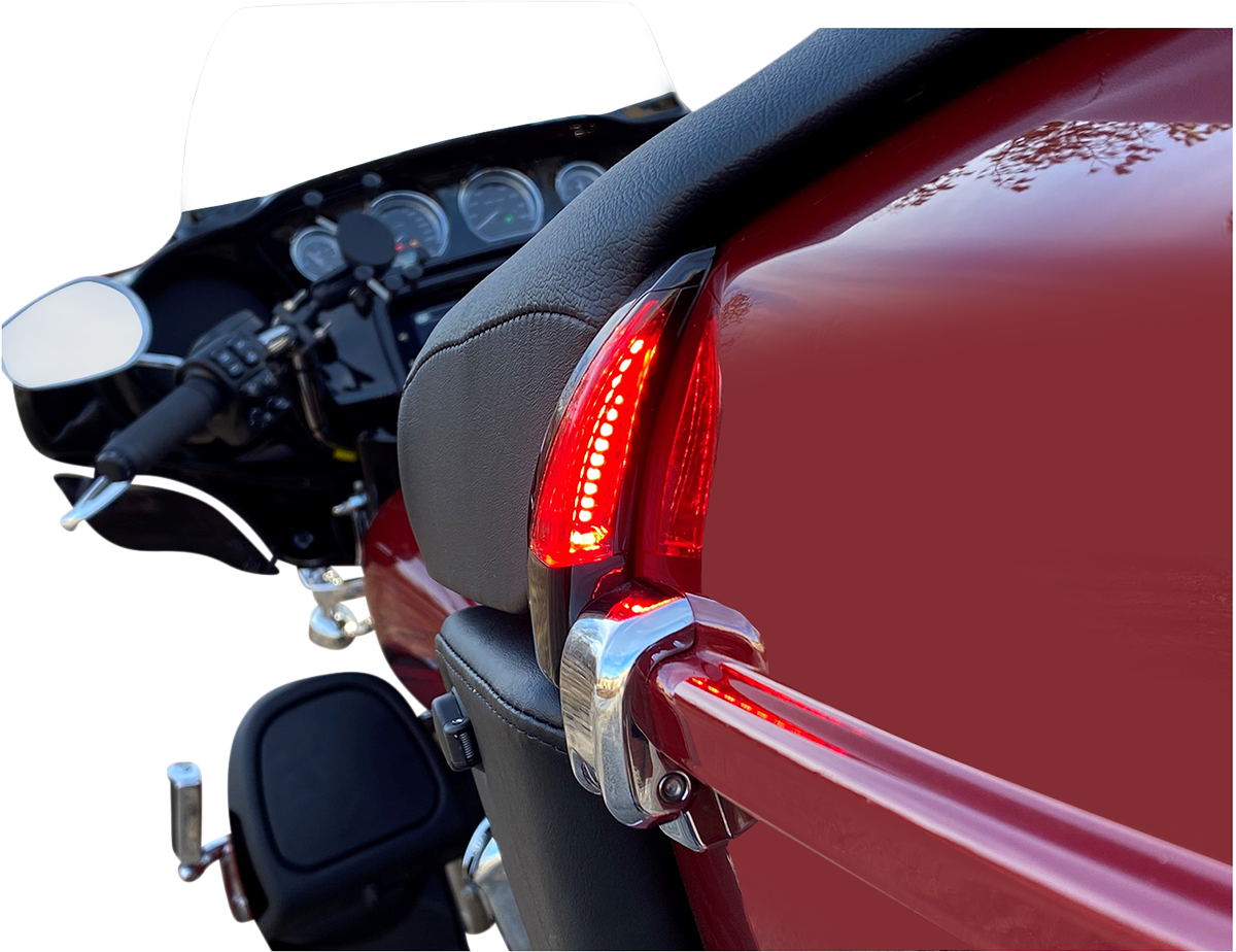 Custom Dynamics Sequential Tour Pak Seat Back Rest LED Lights - Black/Red - FLH