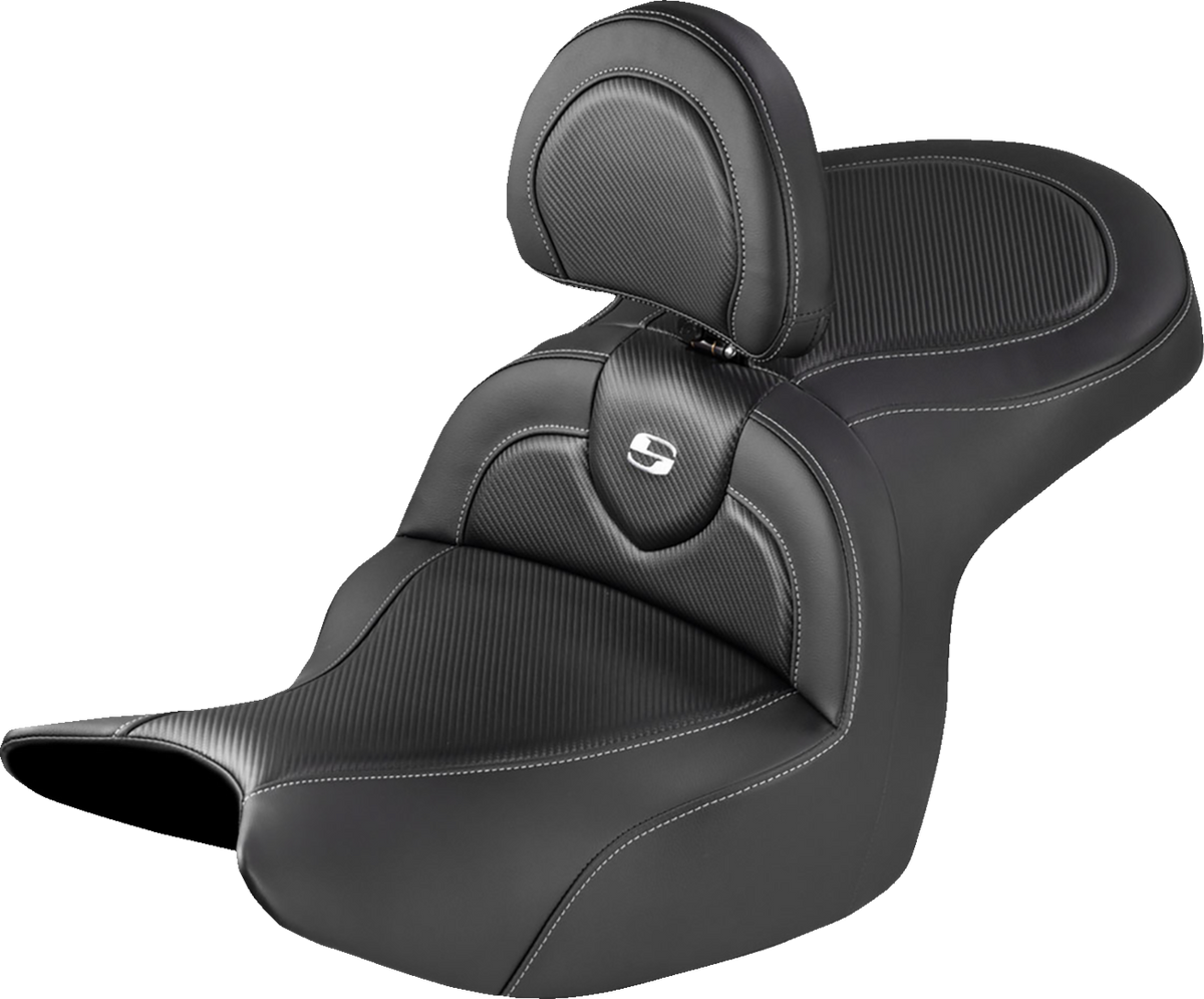 Saddlemen Roadsofa™ Seat - Carbon Fiber Inlay - With Backrest - Honda Goldwing '18-'26