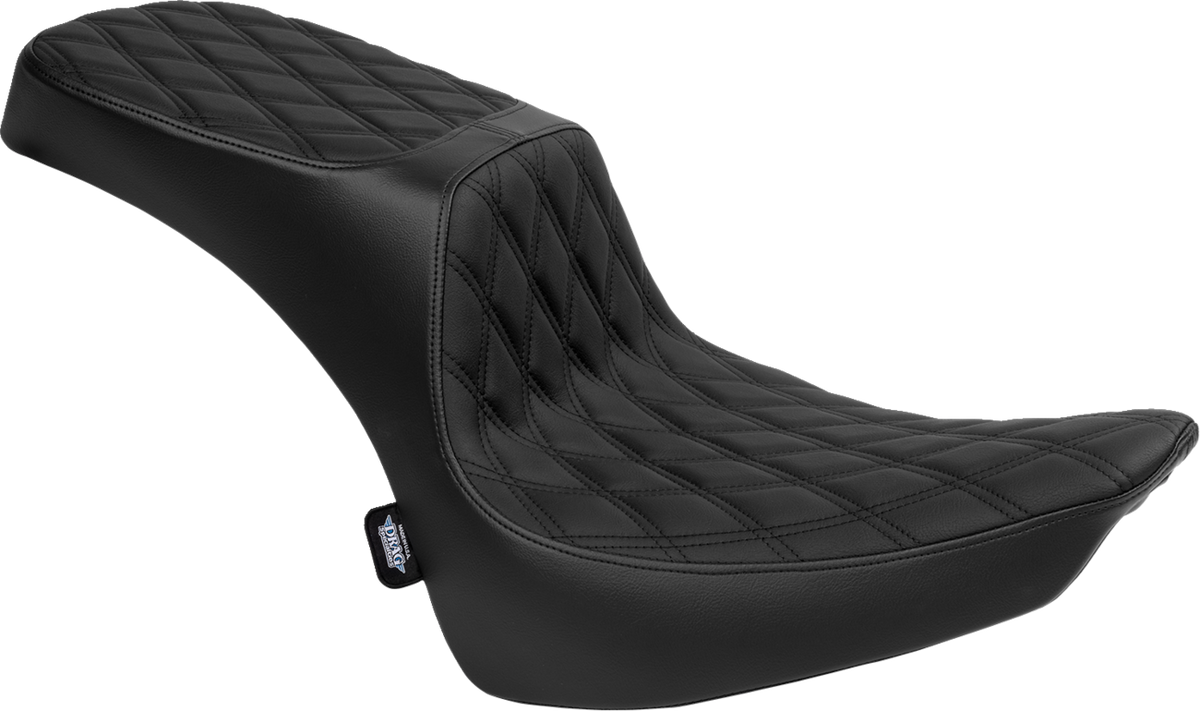 Drag Specialties Seats Performance Predator 2-Up Seat - Vinyl - Double Diamond - Black Thread - FL '00-'17