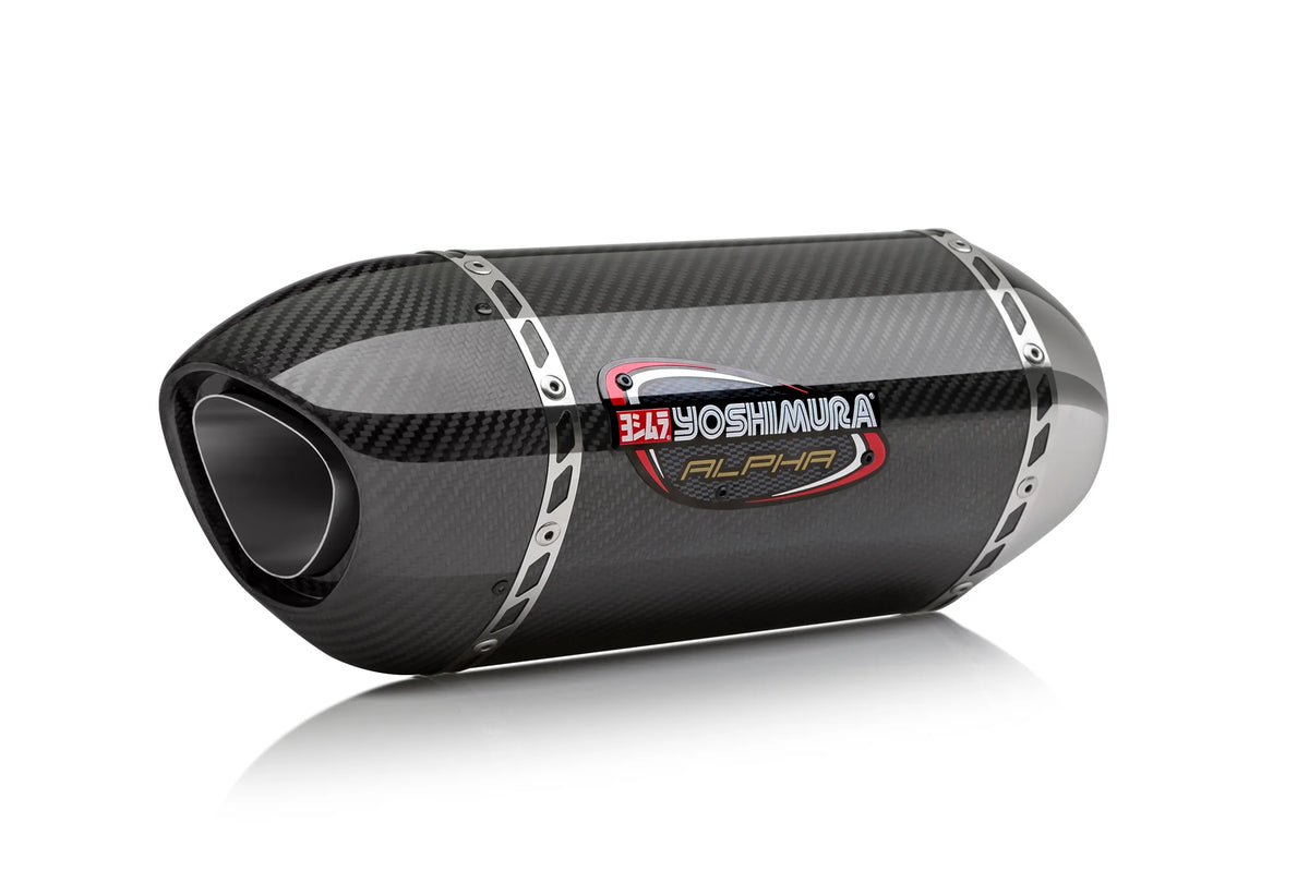 Yoshimura GSX-R600/750 11-26 ALPHA Stainless Slip-On Exhaust, W/ Carbon Fiber Muffler