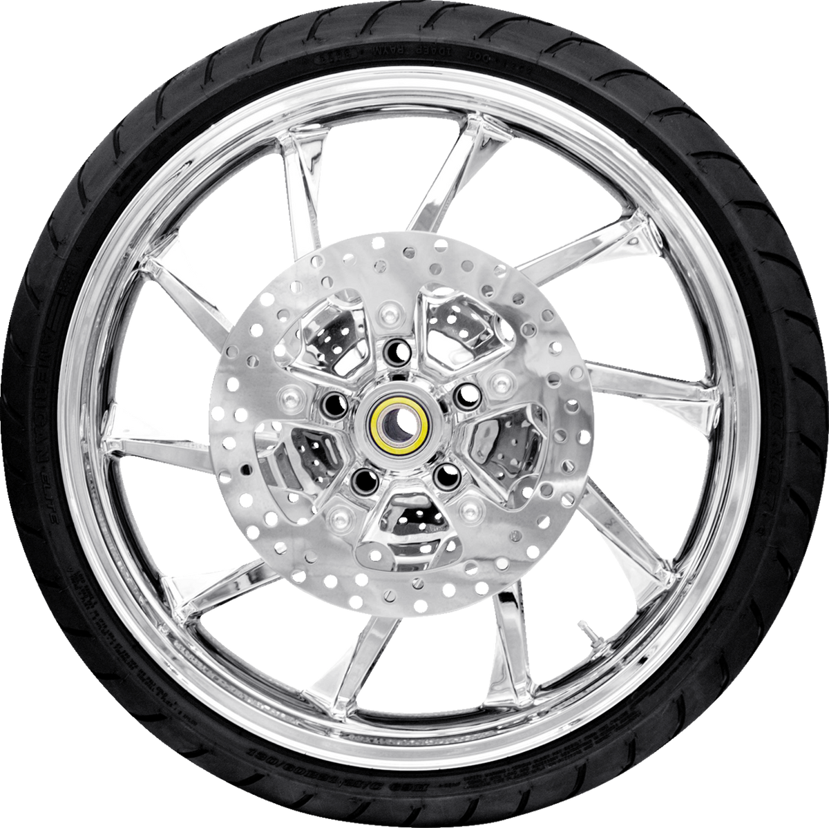 Coastal Moto Hurricane Front Wheel - Chrome (21") | Rotors (11.8") | Dunlop Tire (130/60b21)