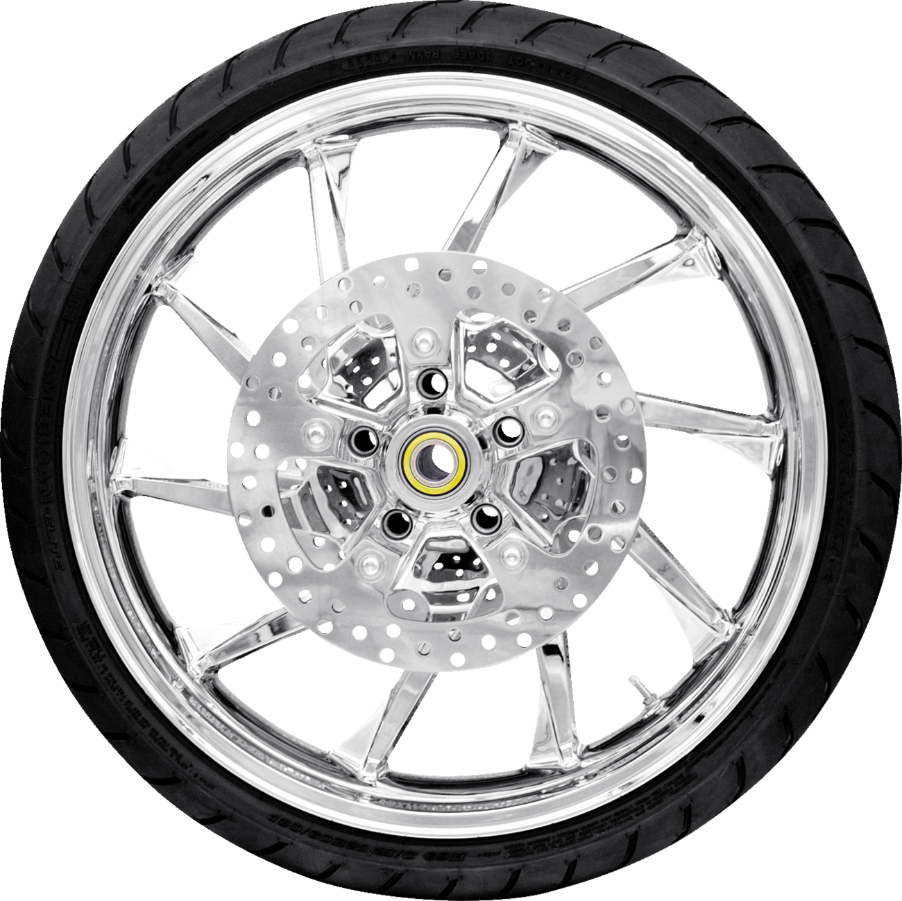 Coastal Moto Hurricane Front Wheel - Chrome (21") | Rotors (11.8") | Dunlop Tire (130/60b21)