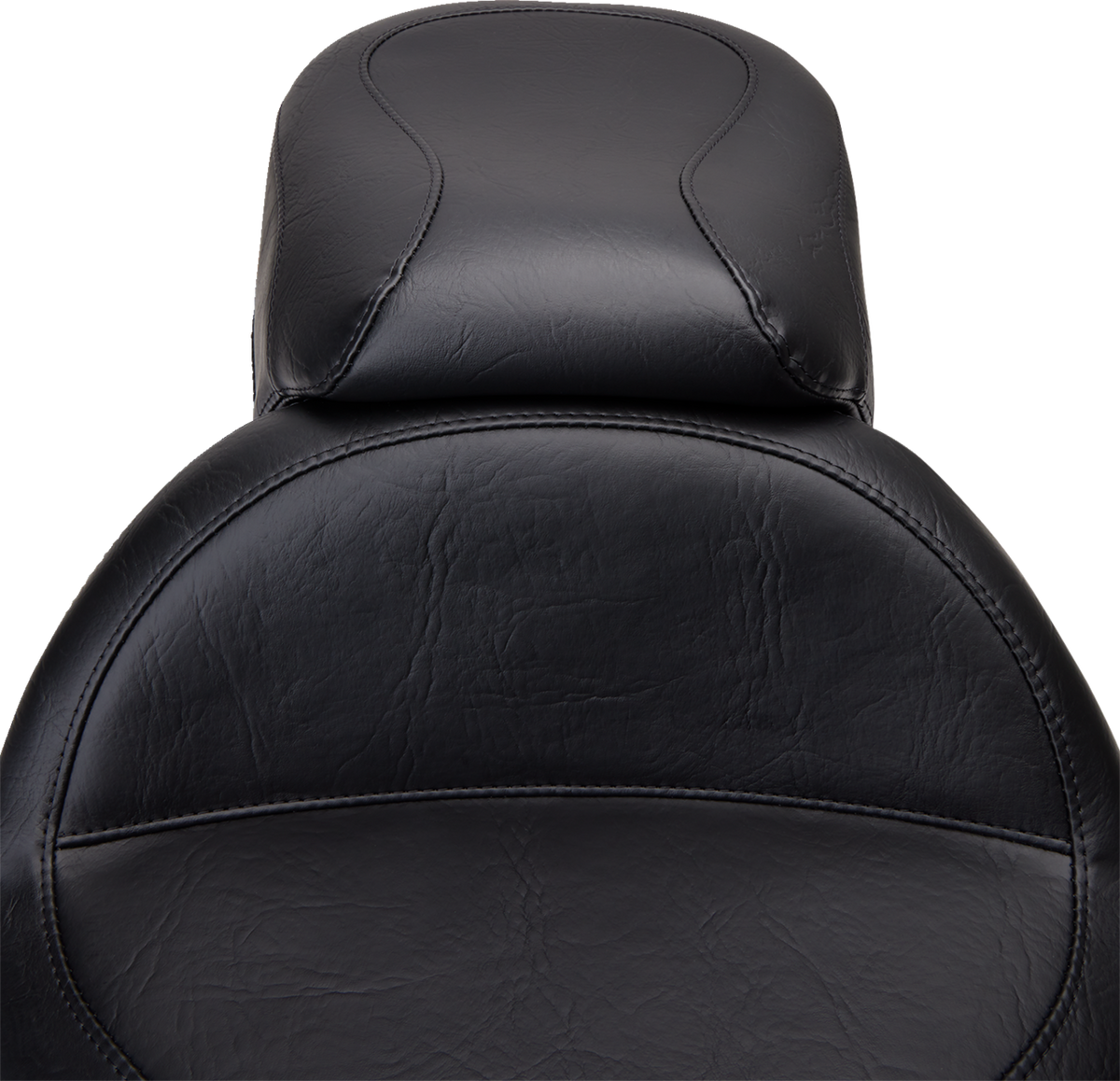Mustang Seat - Vintage - Wide - Touring - Without Driver Backrest - One-Piece - Smooth - Black