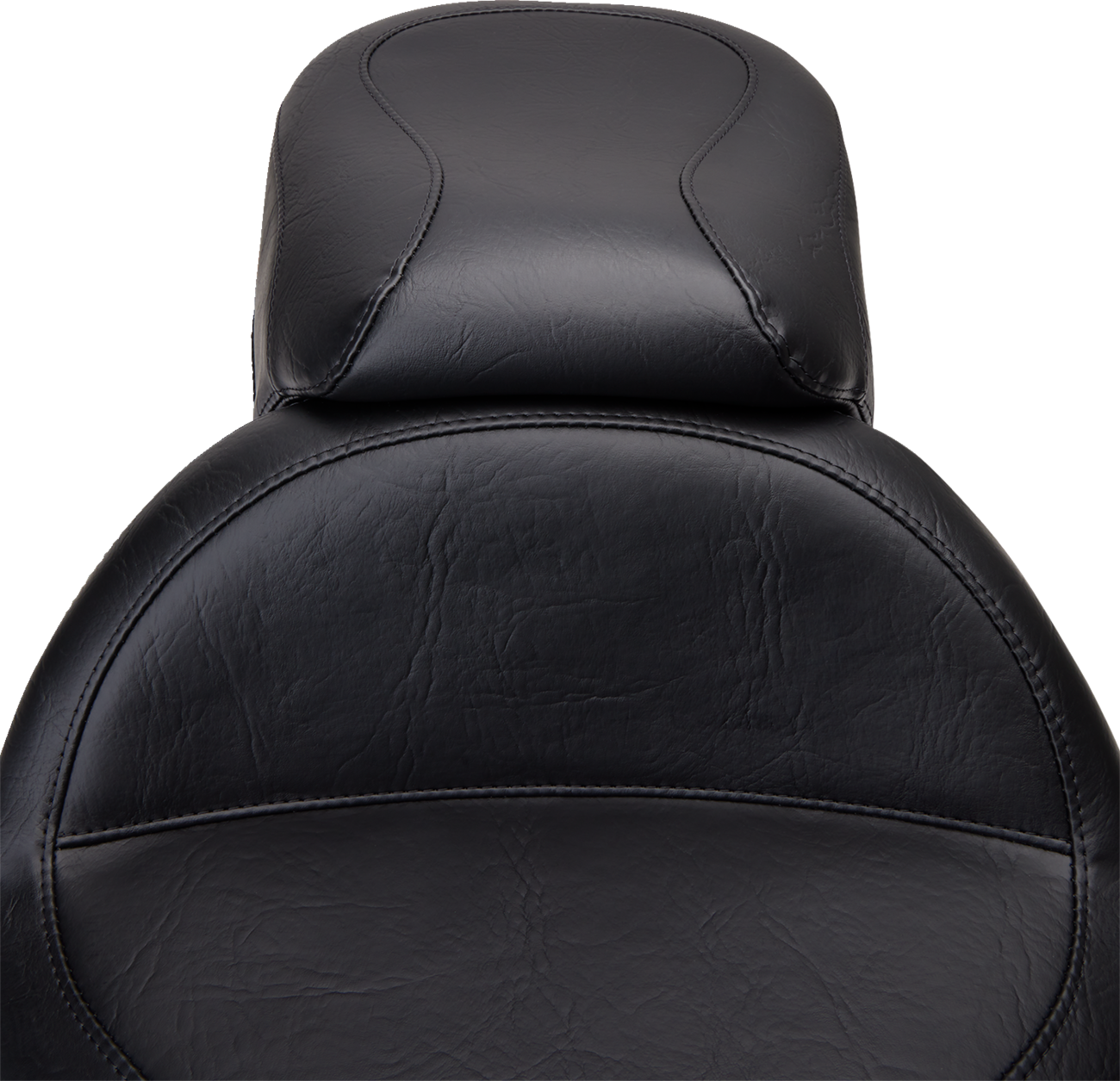 Mustang Seat - Vintage - Wide - Touring - Without Driver Backrest - One-Piece - Smooth - Black