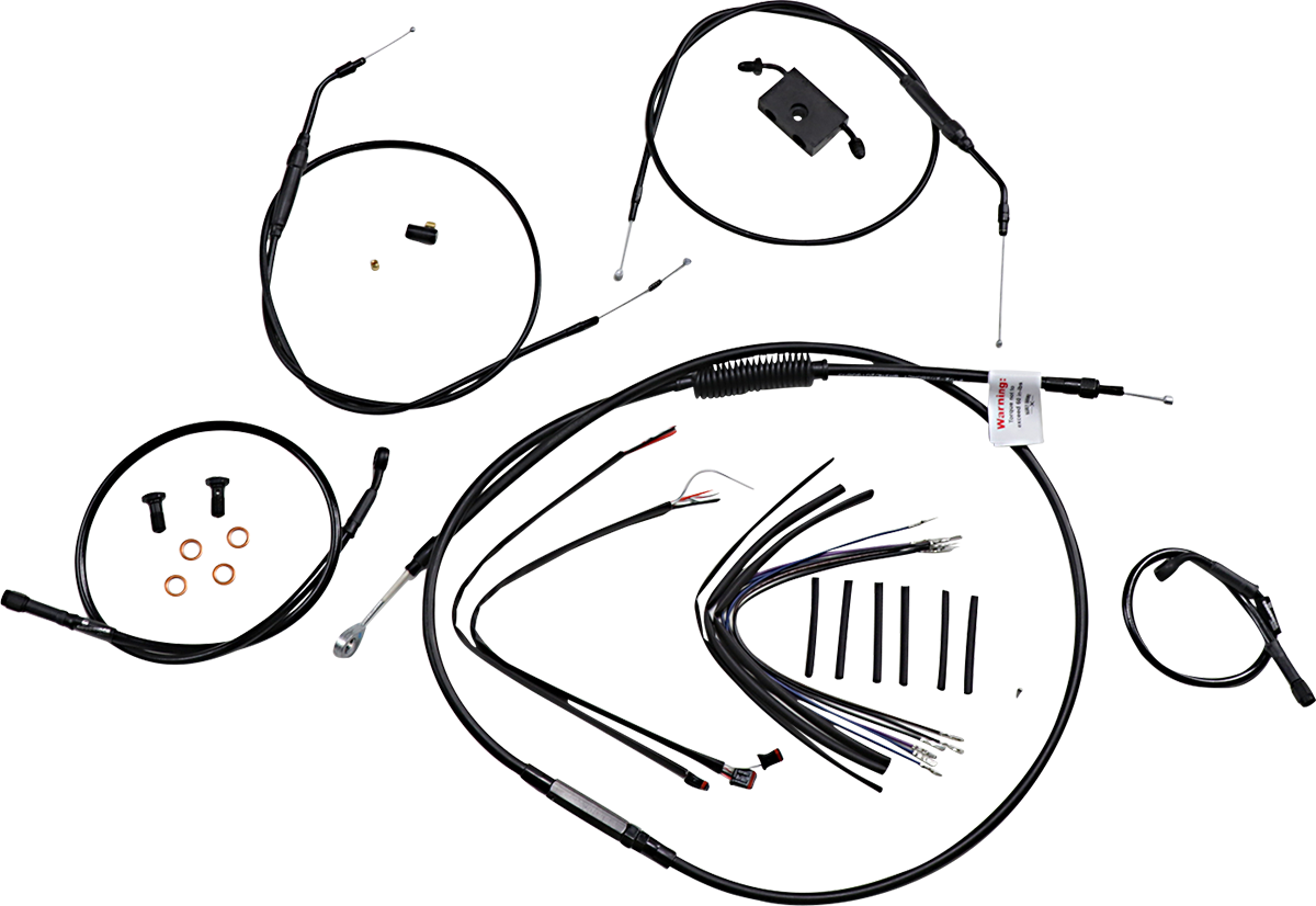 Burly Brand Extended Handlebar Cable And Brake Line Kit For Sportsters With ABS - 14" Ape Hanger Handlebars