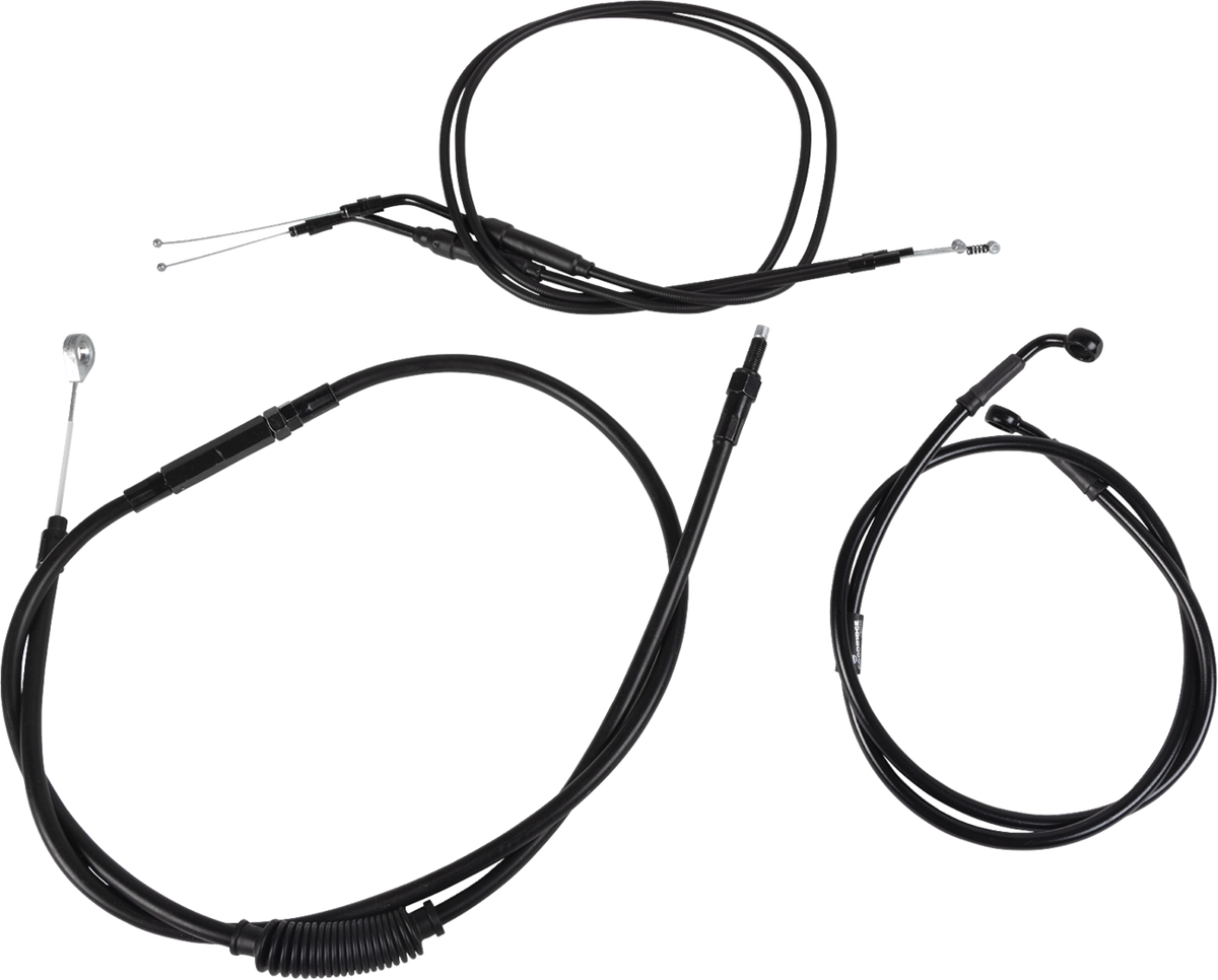Burly Brand Jail Bar Cable Kit - 10" Handlebars - Black Vinyl - '07-'13 XL