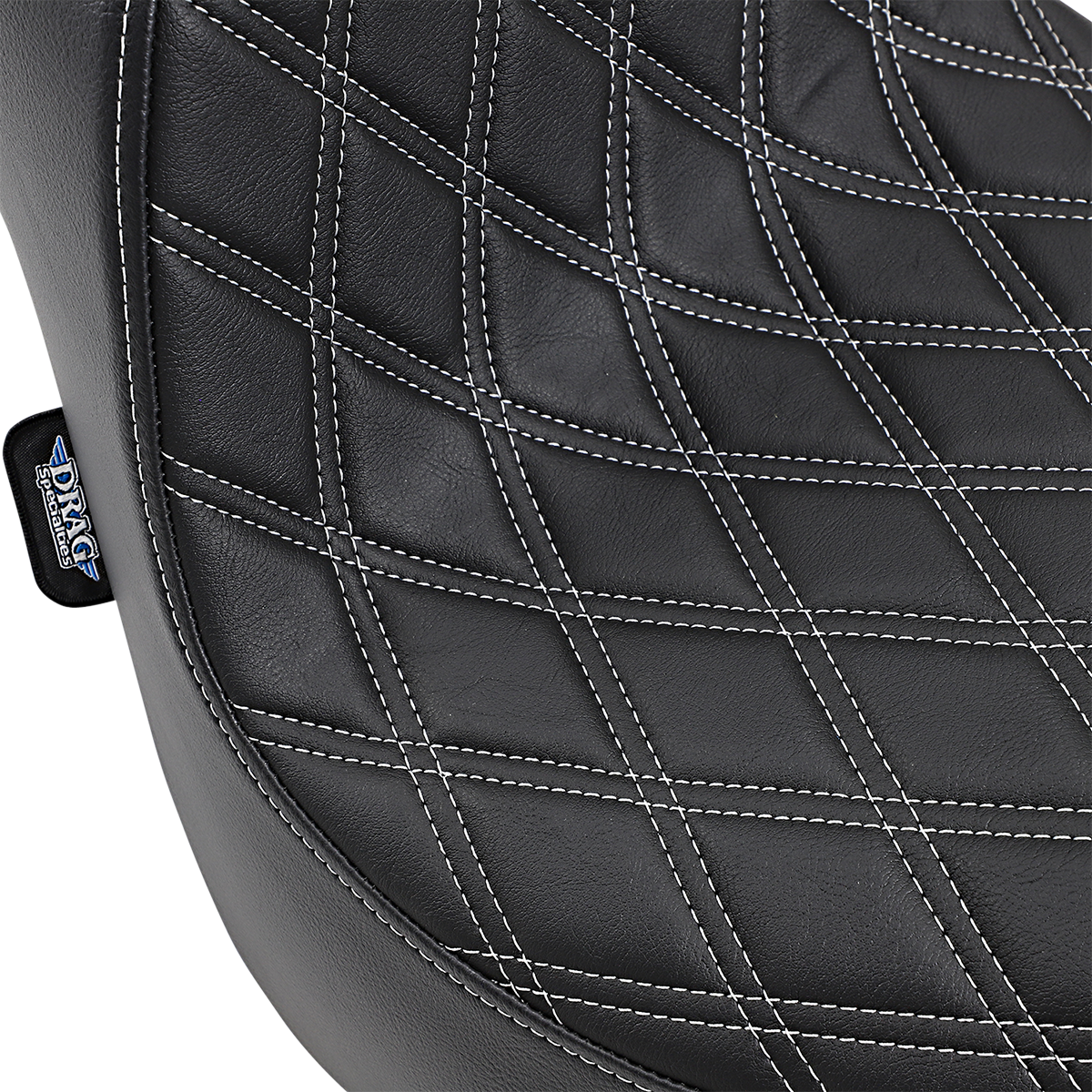 Drag Specialties Seats Predator III Seat - Double Diamond - Silver Stitched - FXFB/S '18-'23