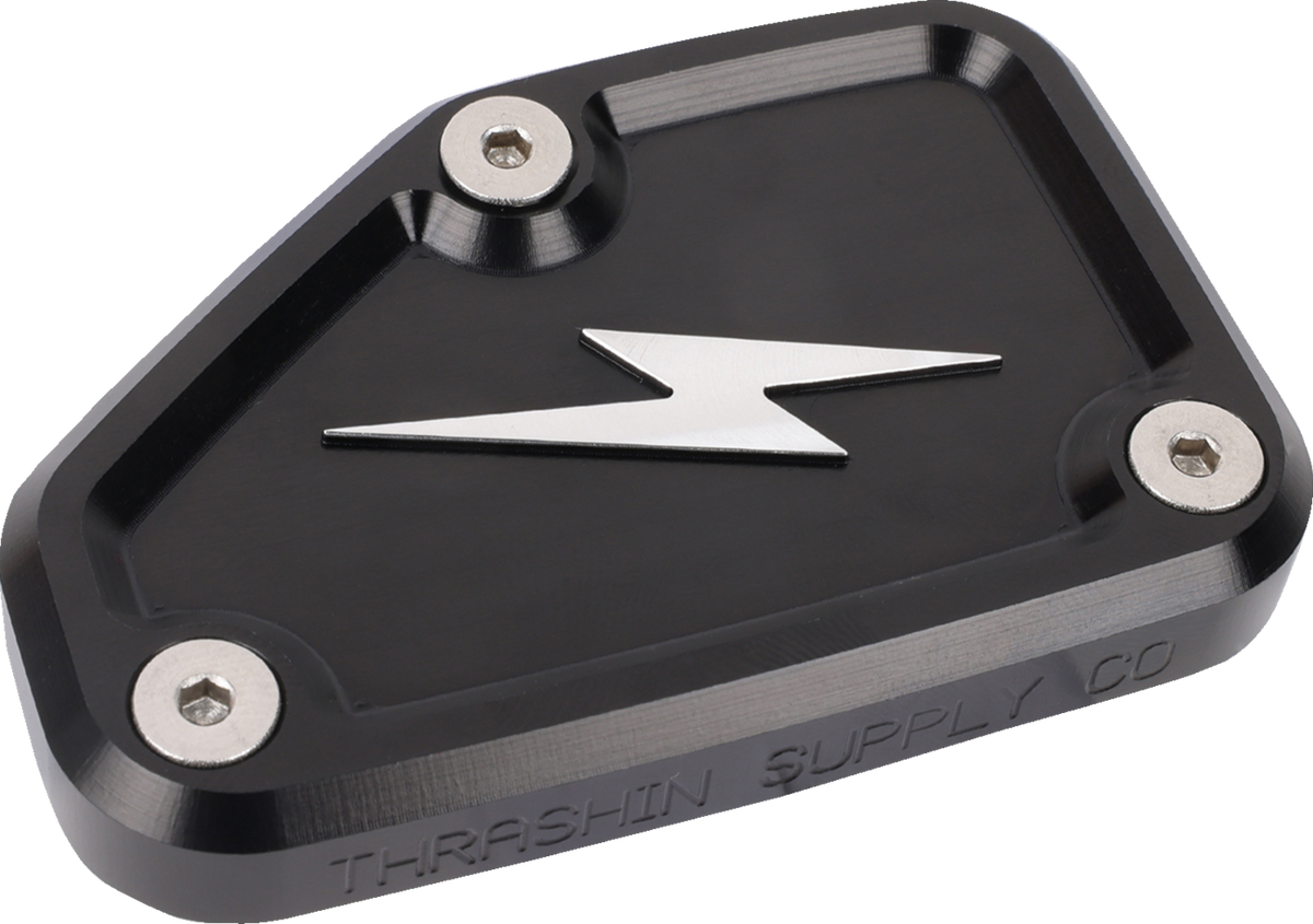 Thrashin Supply CO. Master Cylinder Cover - Brake - Front - Black/Twice-Cut