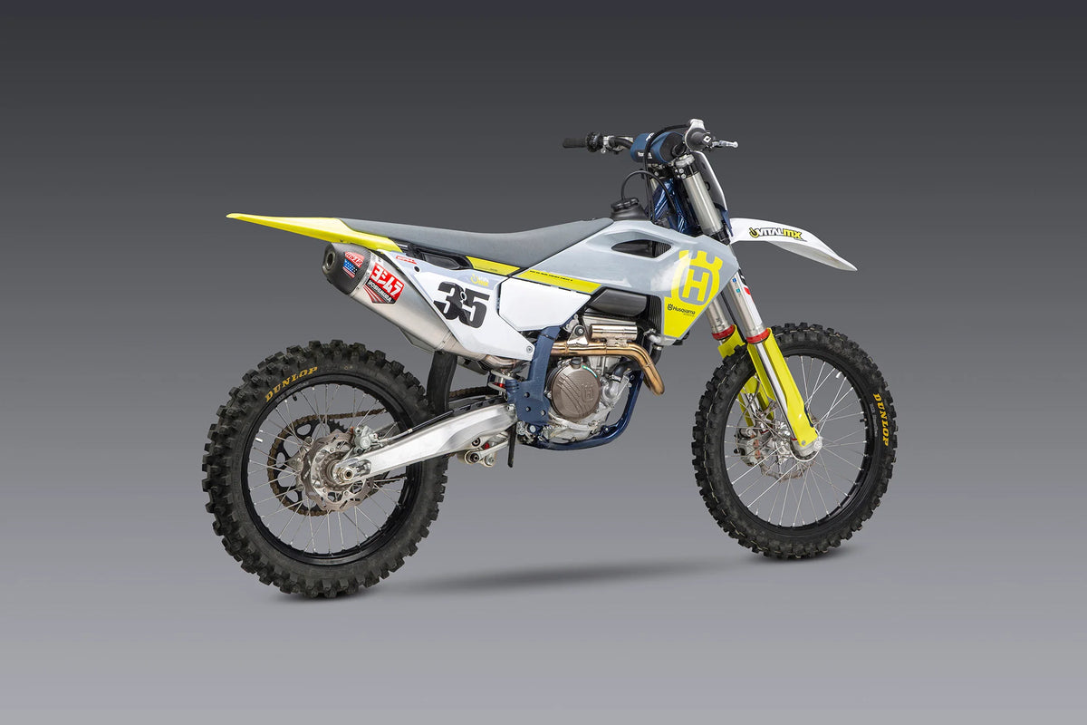 Yoshimura KTM 250/350sx-F / Husqvarna FC250/350 22-26 RS-12 Stainless Full Exhaust, W/ Aluminum Muffler