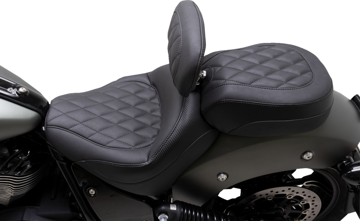 Mustang Recessed Passenger Seat - Black - Diamond Stitch - Chief '22-'23