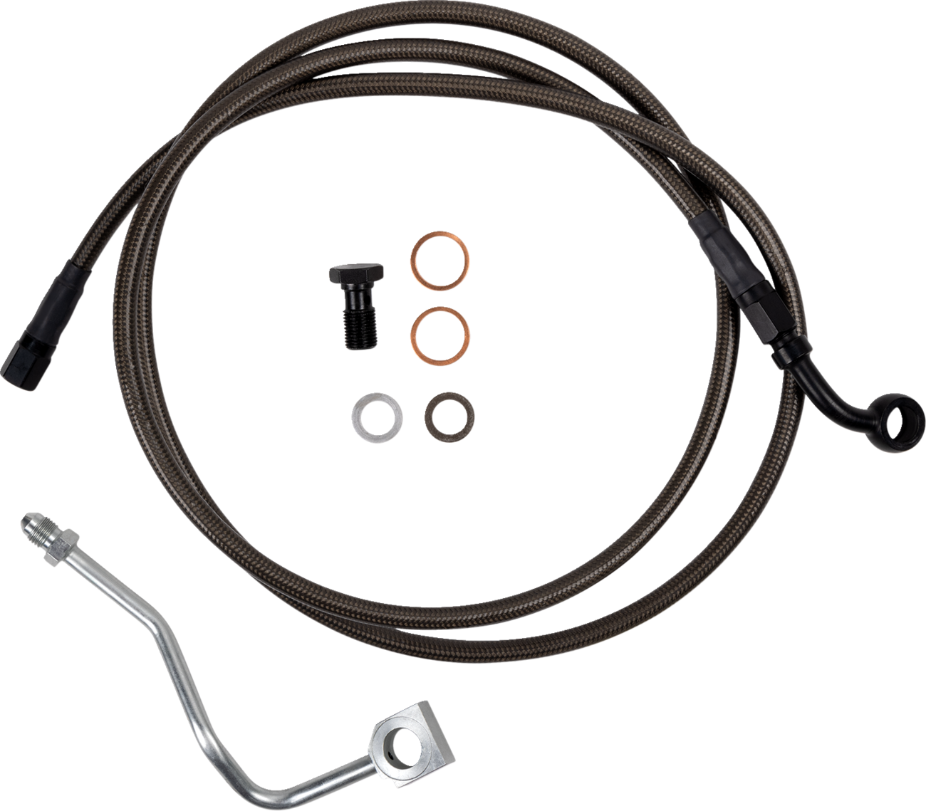 Barnett Brake Line - Upper - Carbon Coat W/ Black Fittings - +8"