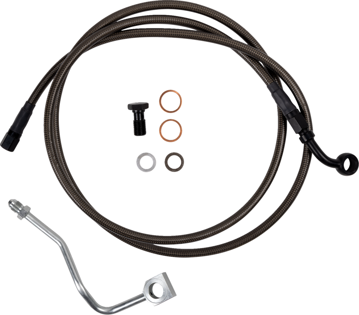 Barnett Brake Line - Upper - Carbon Coat W/ Black Fittings - +8"