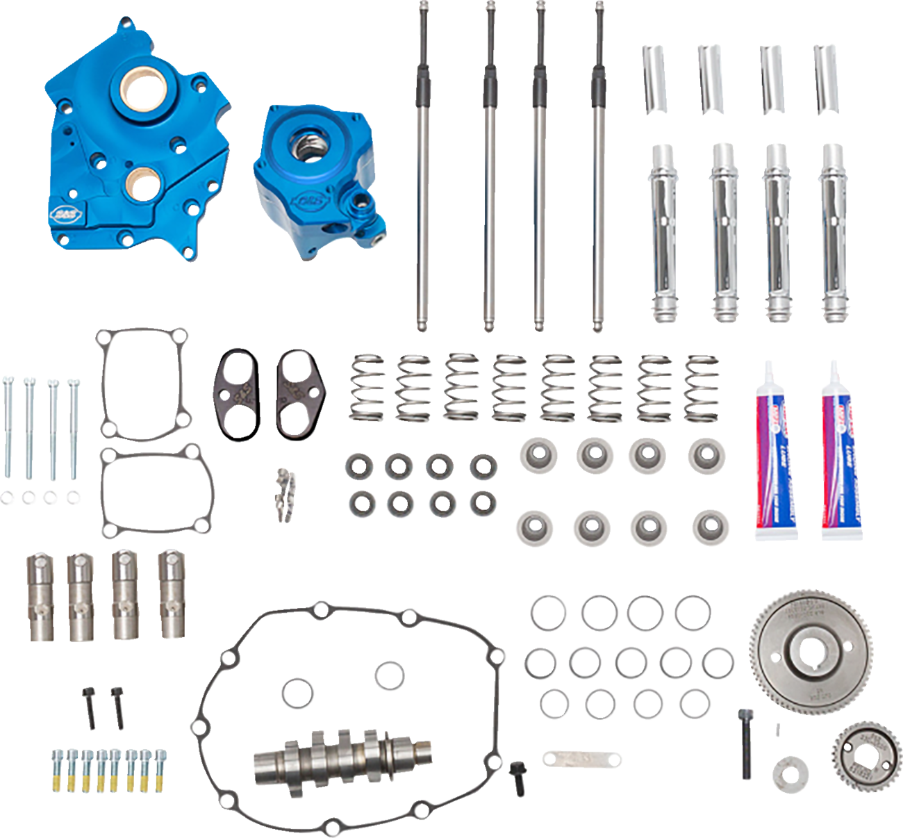S&S Cycle Cam Chest Kit - Water Cooled - Gear Drive - 540 Cam - Chrome Pushrod Tubes - M8