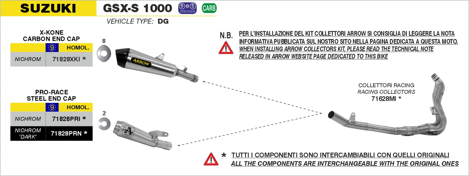 Arrow 71828PRN Pro-Race Nichrom Dark Slip On