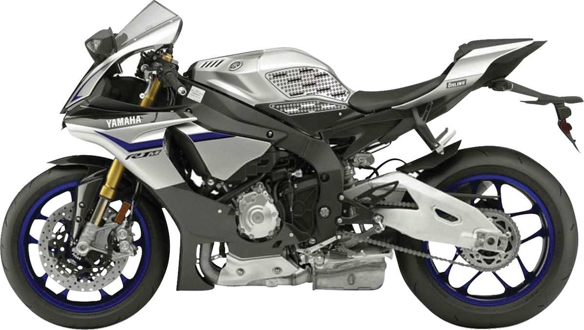 StompGrip Tank Grips - Volcano - Clear/Black - Yamaha - YZF '15-'25