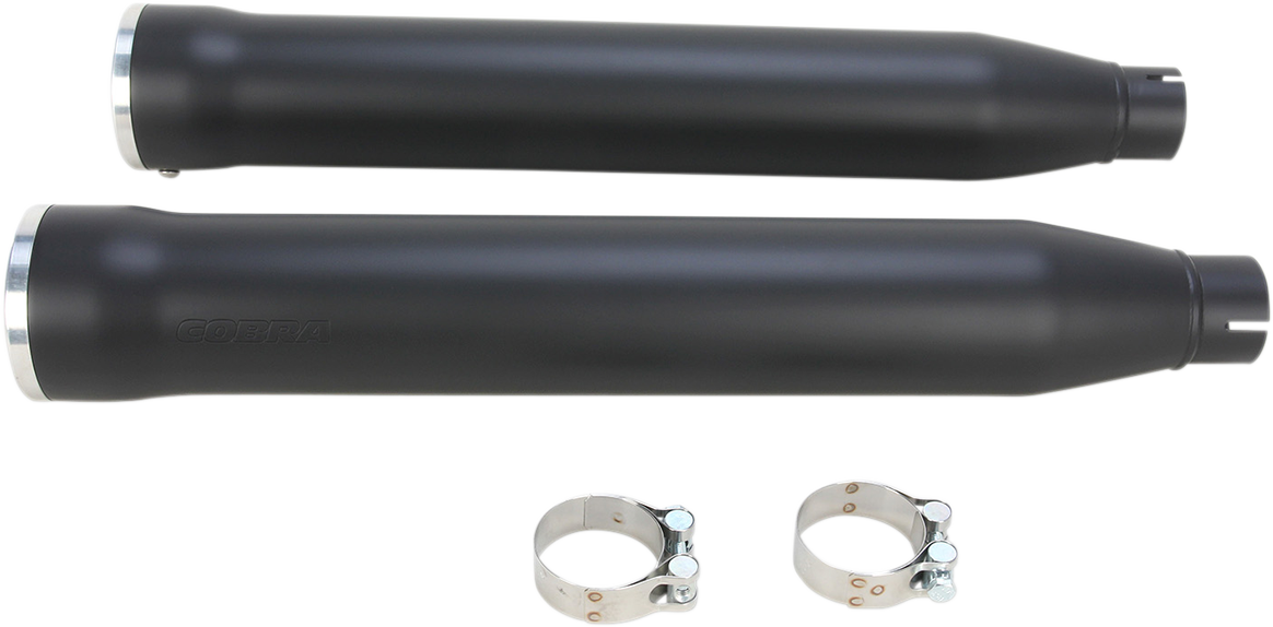 Cobra Slip-On Mufflers With Race Pro Tips - 3" - Black - '07-'17 FLSTF/FXSTD