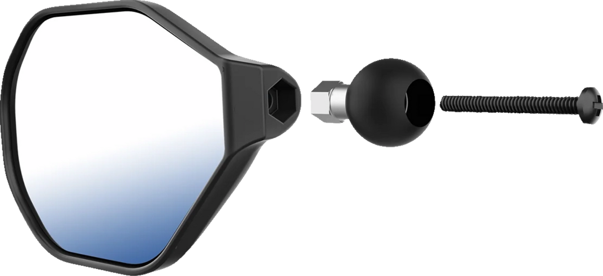 RAM Mounts Tough-Mirror™ - Side View - Oval - Black - Left With Ball