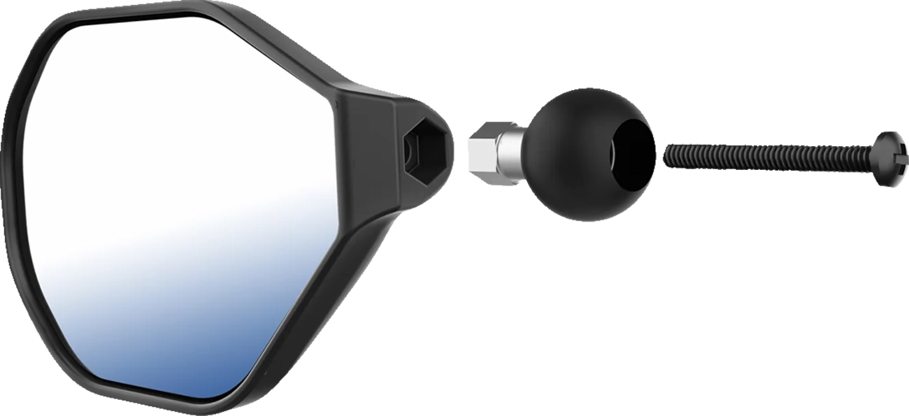 RAM Mounts Tough-Mirror™ - Side View - Oval - Black - Left With Ball