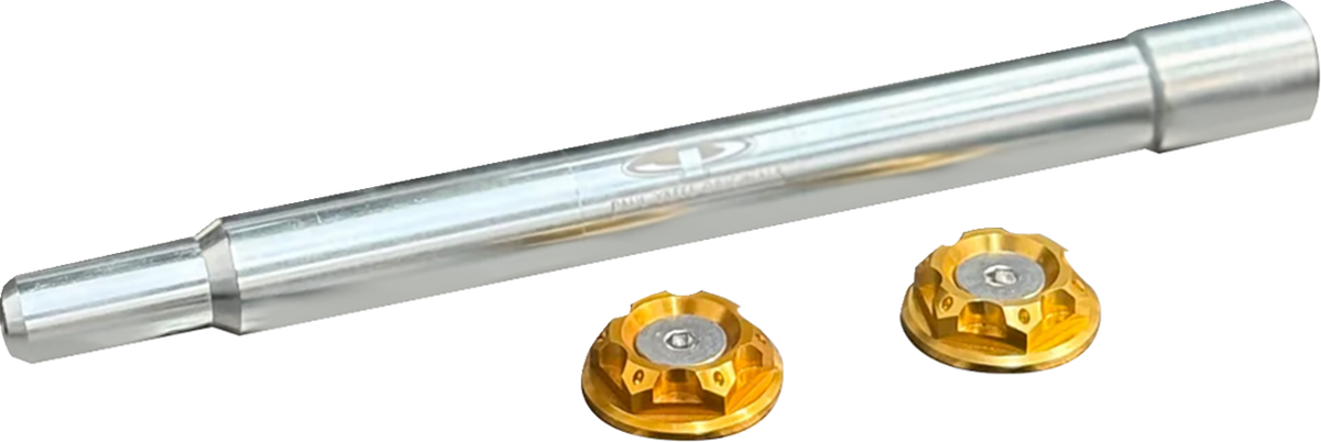 Paul Yaffe Bagger Nation Y-Axle With Turret Style Axle Cover Kit - Custom - Front - Gold - 25 MM