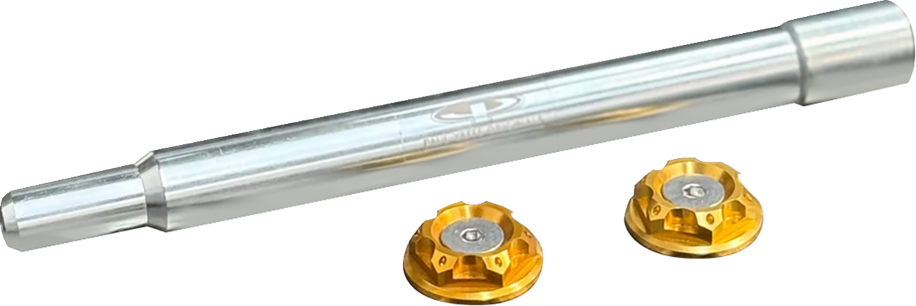 Paul Yaffe Bagger Nation Y-Axle With Turret Style Axle Cover Kit - Custom - Front - Gold - 25 MM