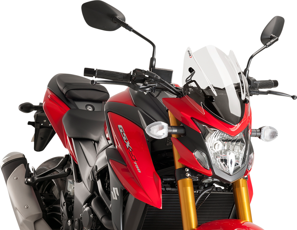 PUIG HI-Tech Parts Naked Sport Windscreen - 12-1/4" - Clear - Suzuki