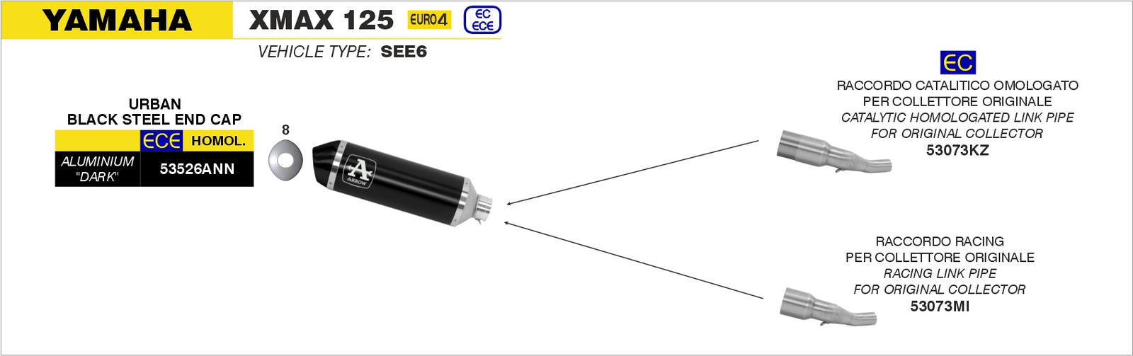 53073KZ Catalytic Homologated Link Pipe For Urban Exhaust
